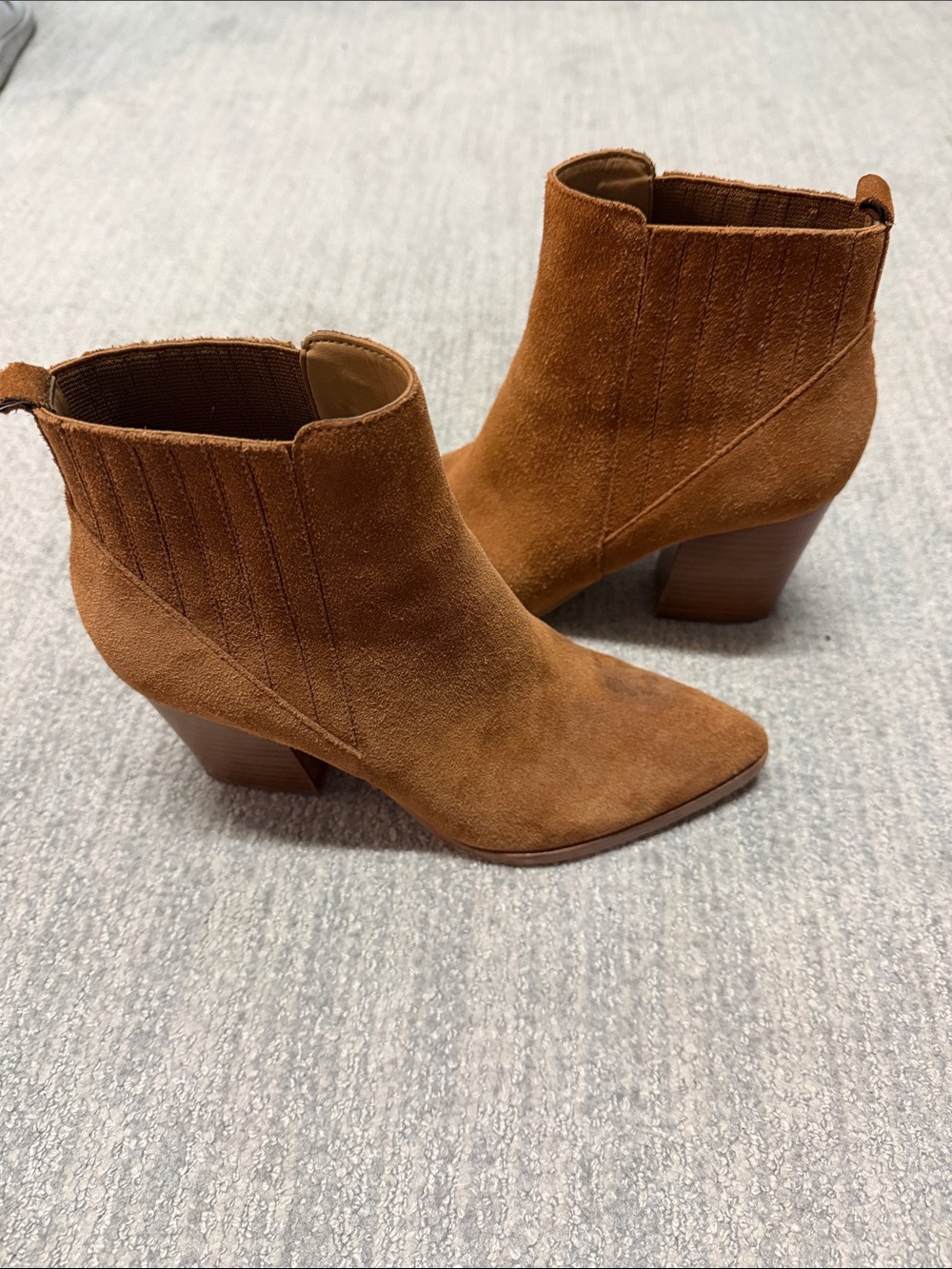 Marc Fisher Women's Suede Ankle Booties in Cognac Brown